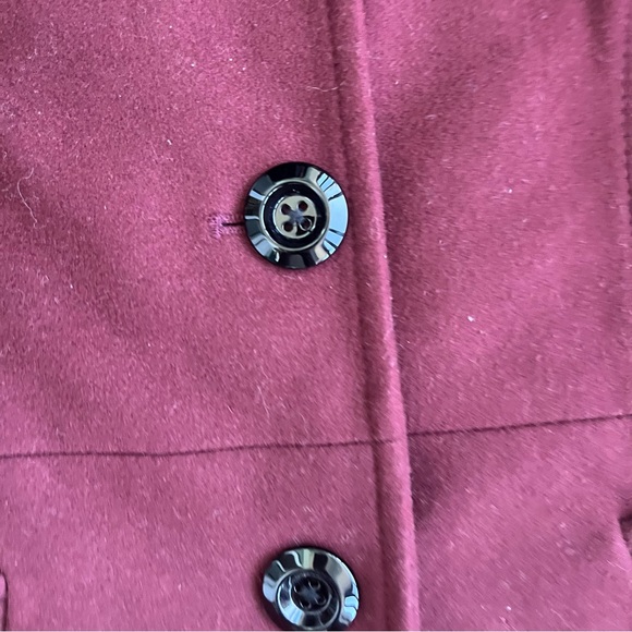 Michael By Michael Kors Women's Wool Blend Red Maroon Single Breasted Coat SZ M - Picture 9 of 13